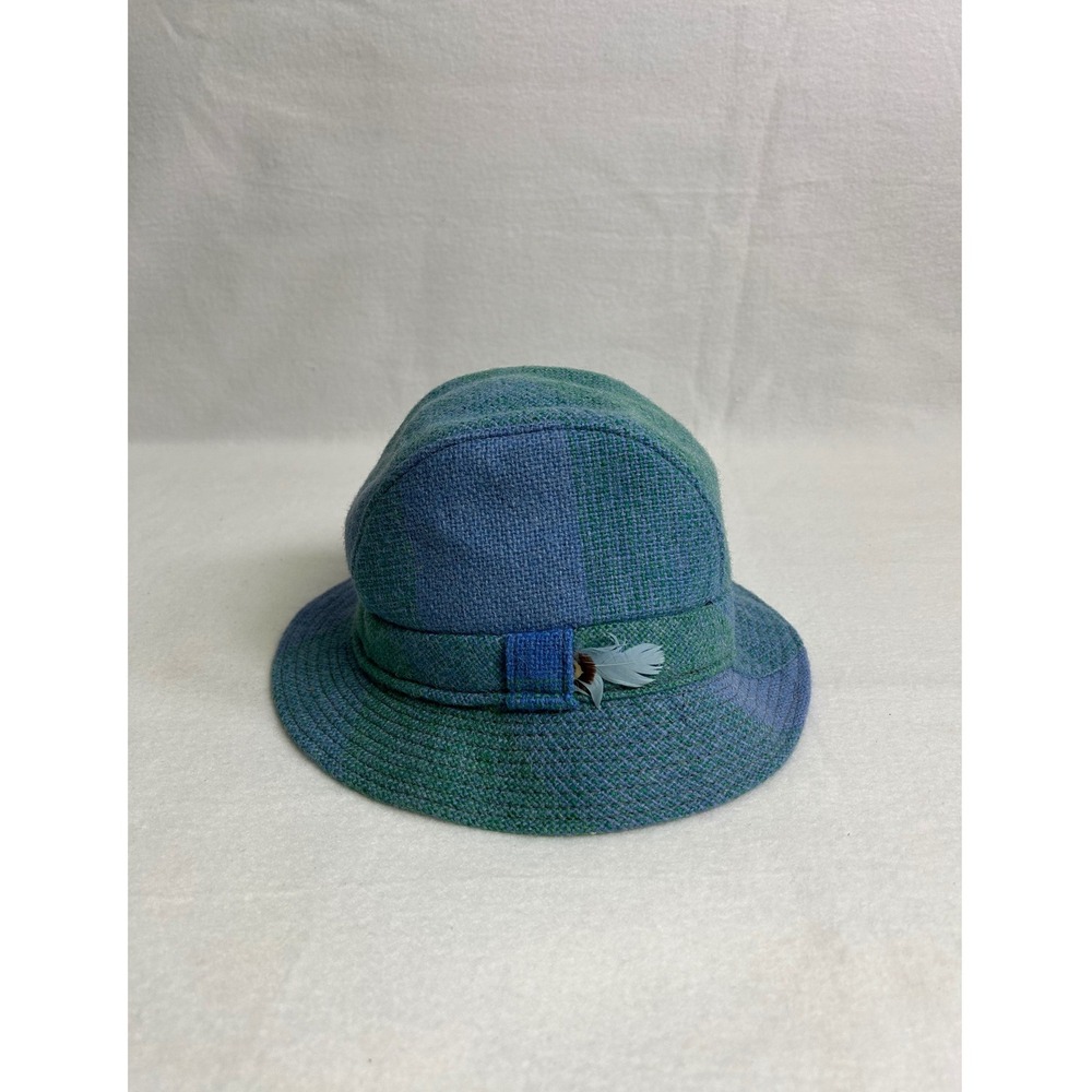 Cottagecore Avoca Collection Women S Blue Green‎ Wool Plaid Bucket Hat Ireland